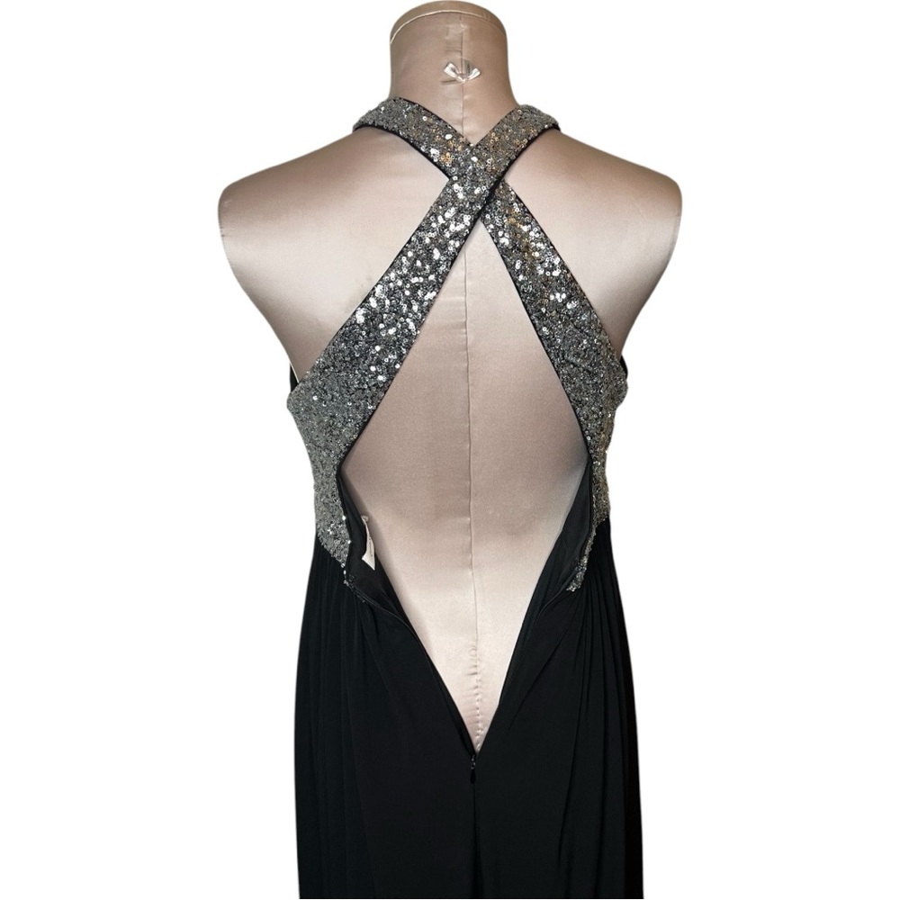 Elegant Black and Silver Halter Dress - Picture 8 of 12